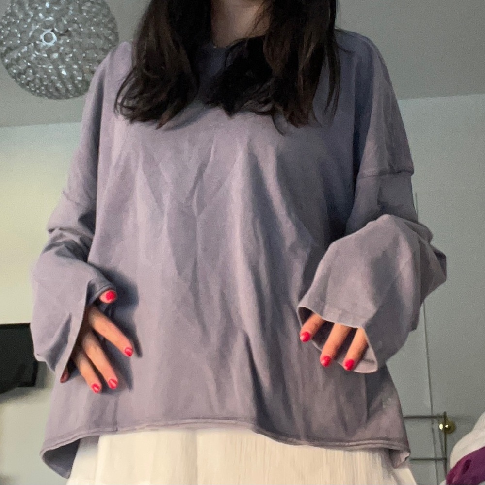 Free People oversized purple long sleeve shirt